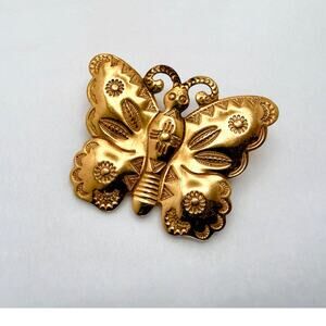 Vintage 30s Fred Harvey Era Butterfly Brooch Southwestern Stamped